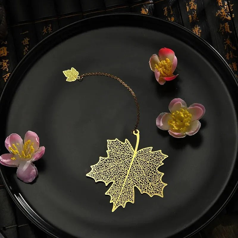 Clairly Bookmark | Vintage Metal Leaf Design
