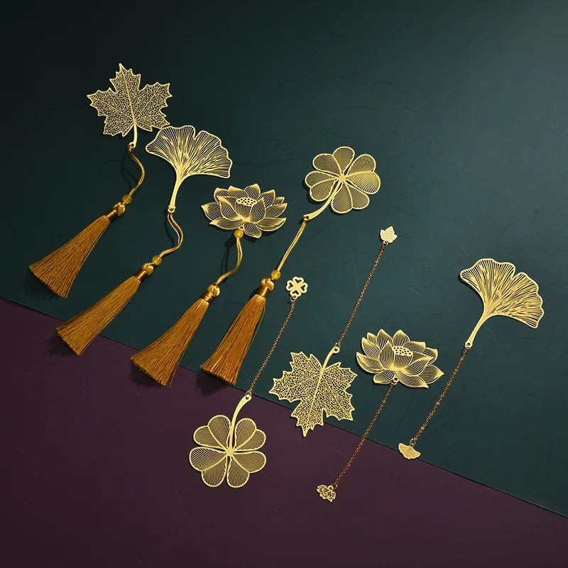 Clairly Bookmark | Vintage Metal Leaf Design