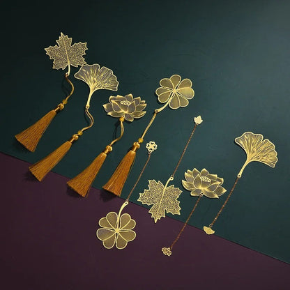 Clairly Bookmark | Vintage Metal Leaf Design