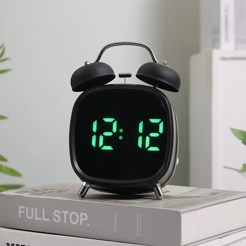 Clairly Clock | Retro Double Bell LED Design