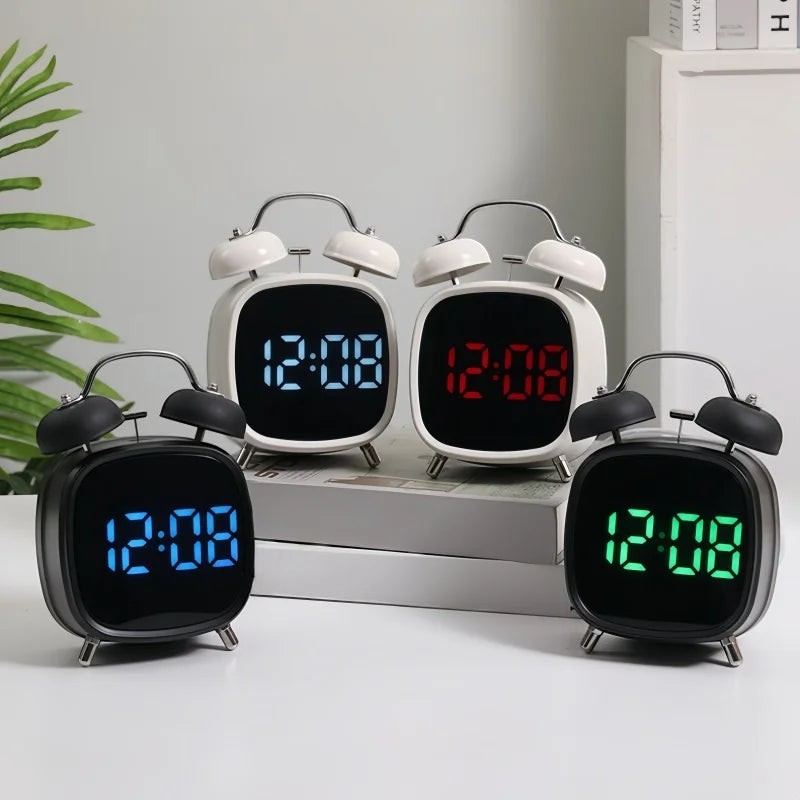 Clairly Clock | Retro Double Bell LED Design