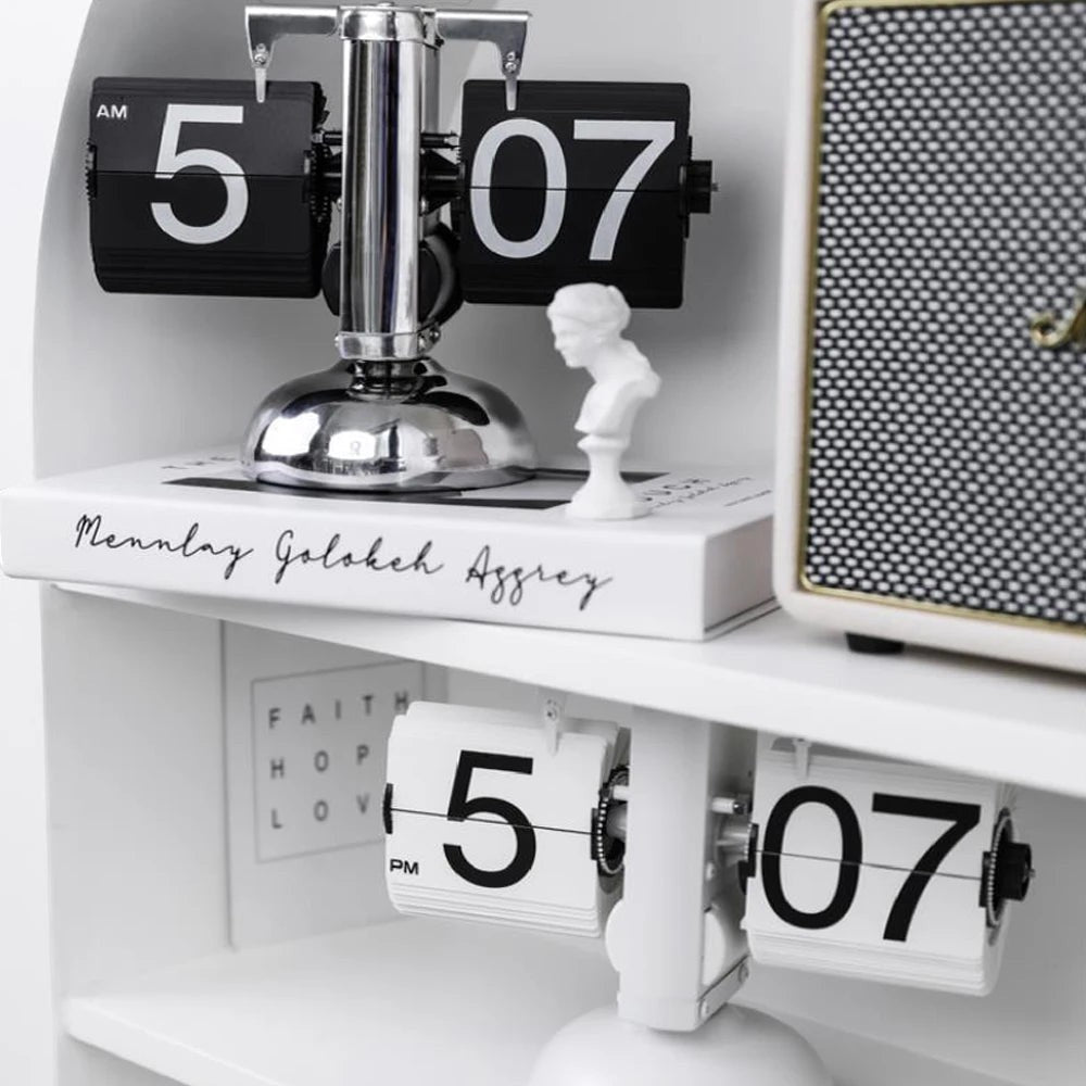 Clairly Clock | Vintage Flip Number Design