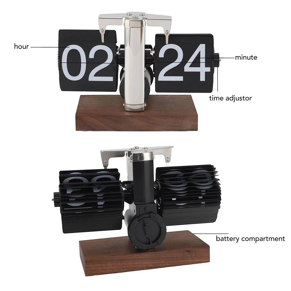 Clairly Clock | Vintage Flip Number Design