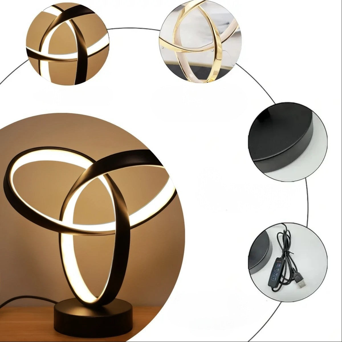 Clairly Desk Lamp | Spiral LED Ring Design