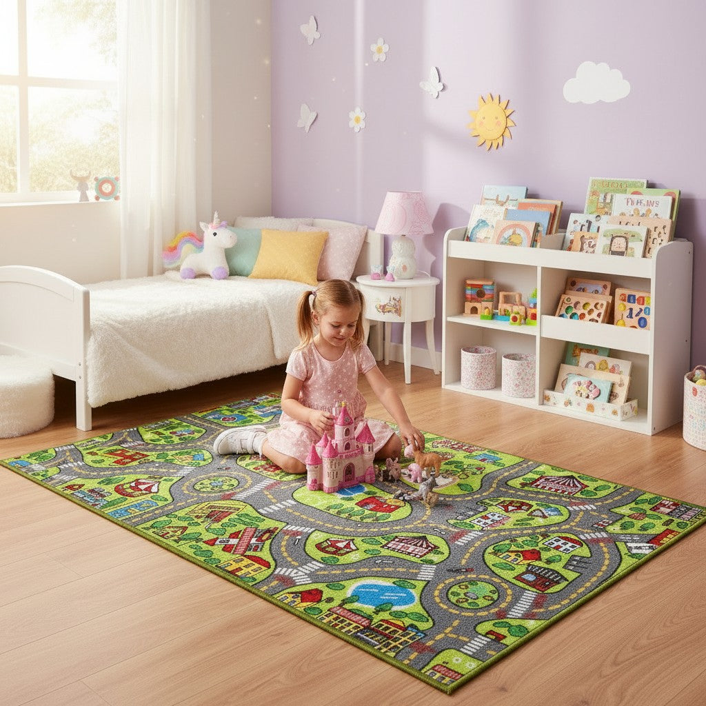 Clairly Mat | City Road Map Play Rug