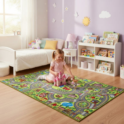 Clairly Mat | City Road Map Play Rug