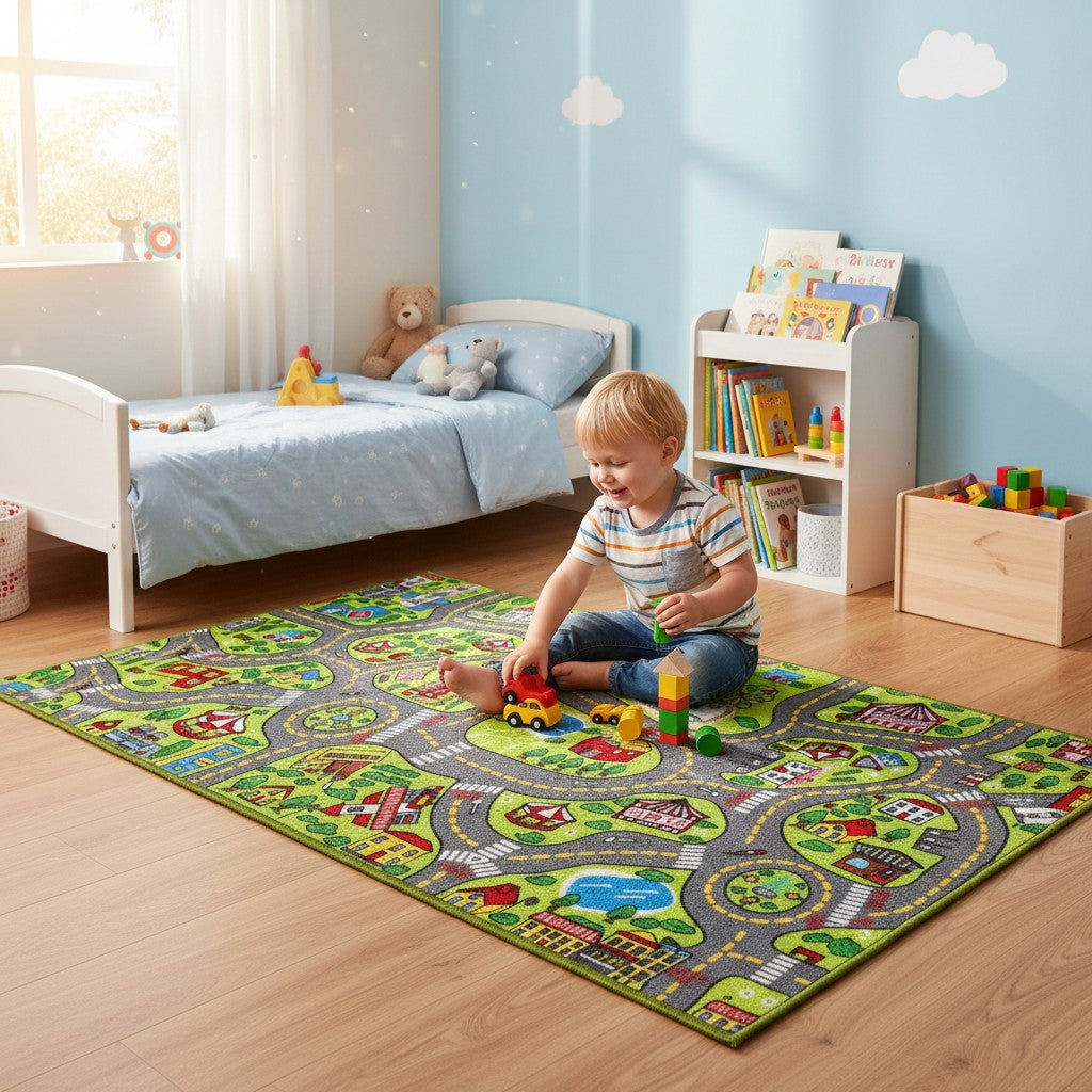 Clairly Mat | City Road Map Play Rug