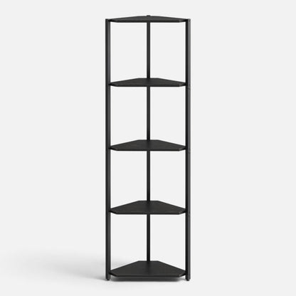 Clairly Shelf | Tall Corner Bookcase with Steel Frame