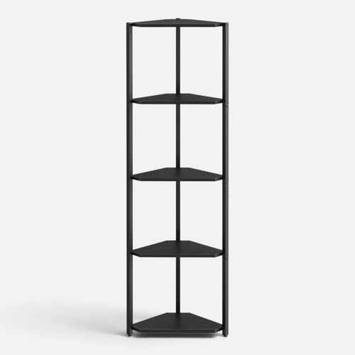 Clairly Shelf | Tall Corner Bookcase with Steel Frame