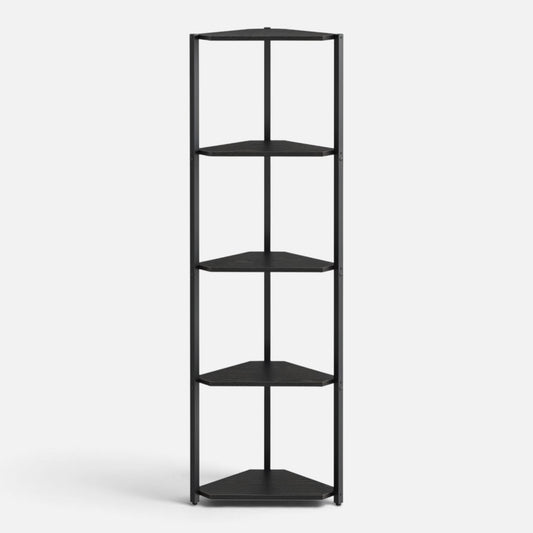 Clairly Shelf | Tall Corner Bookcase with Steel Frame