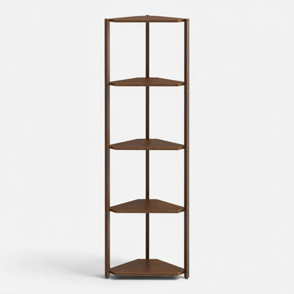 Clairly Shelf | Tall Corner Bookcase with Steel Frame
