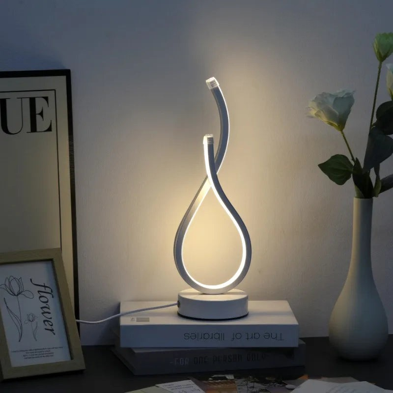 Clairly Table Lamp | Curved Ribbon LED Light