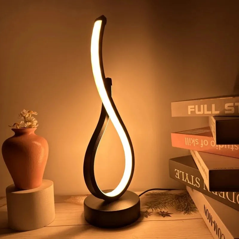 Clairly Table Lamp | Curved Ribbon LED Light