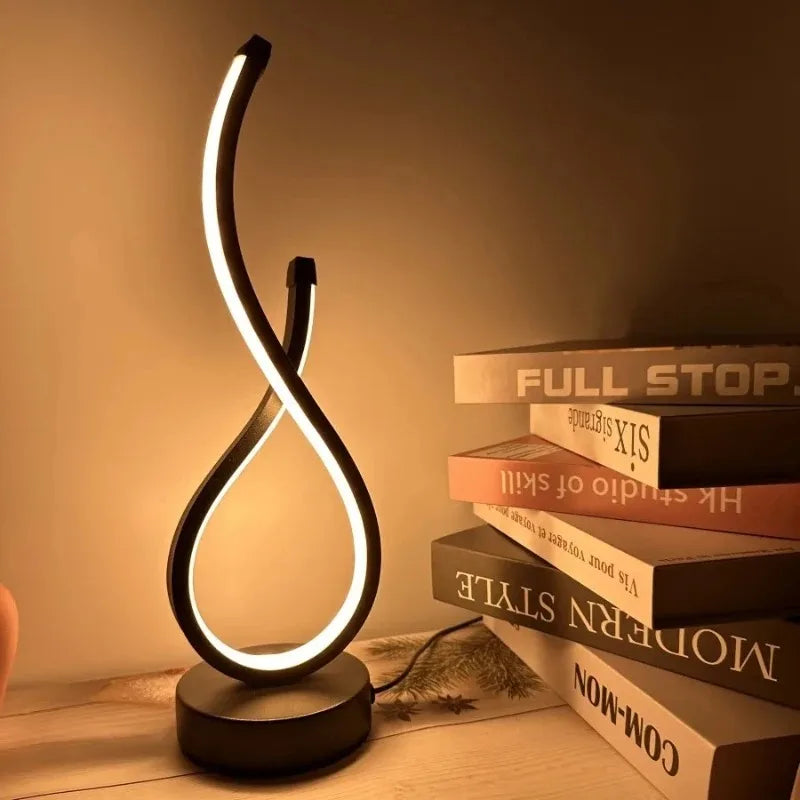 Clairly Table Lamp | Curved Ribbon LED Light