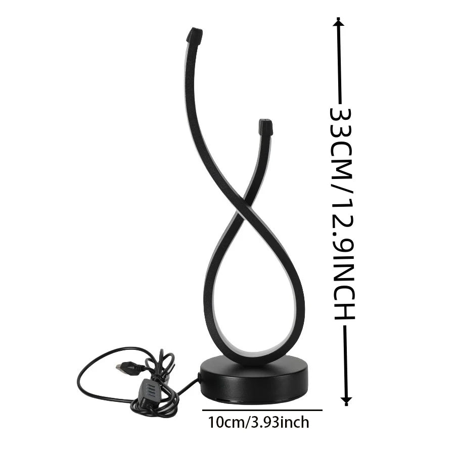 Clairly Table Lamp | Curved Ribbon LED Light
