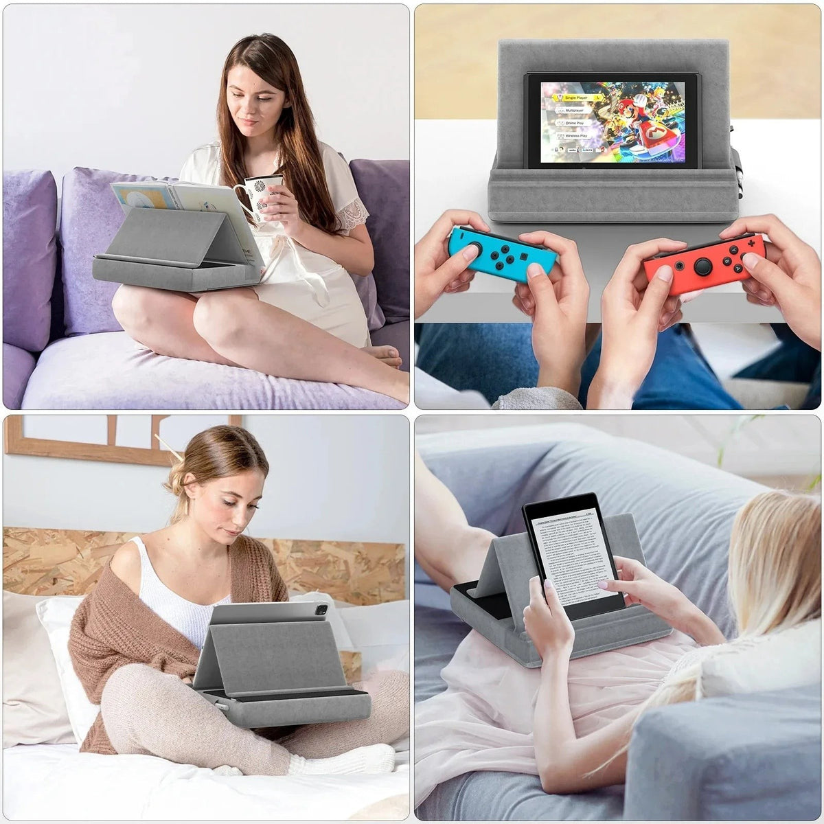 Clairly Tablet Holder | Foldable Pillow Lap Stand
