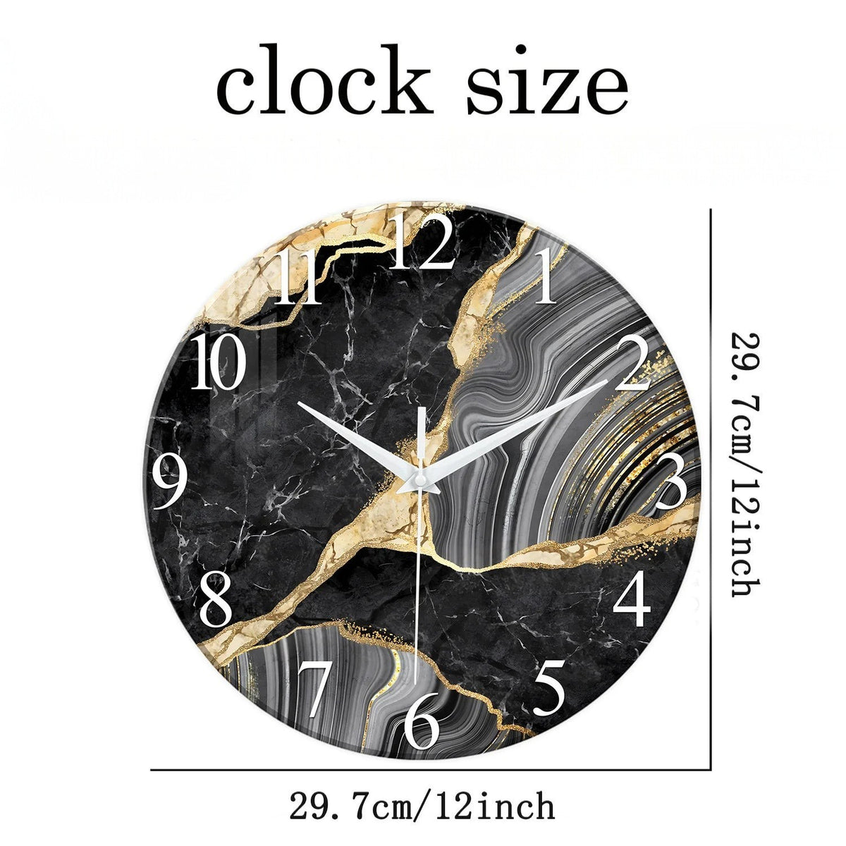 Clairly Wall Clock | Glass Marble Pattern Design