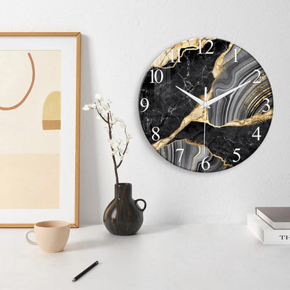 Clairly Wall Clock | Glass Marble Pattern Design