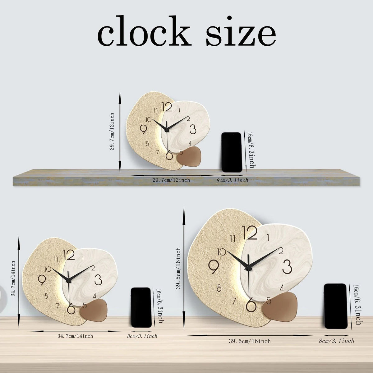 Clairly Wall Clock | Organic Shape Two-Tone Design