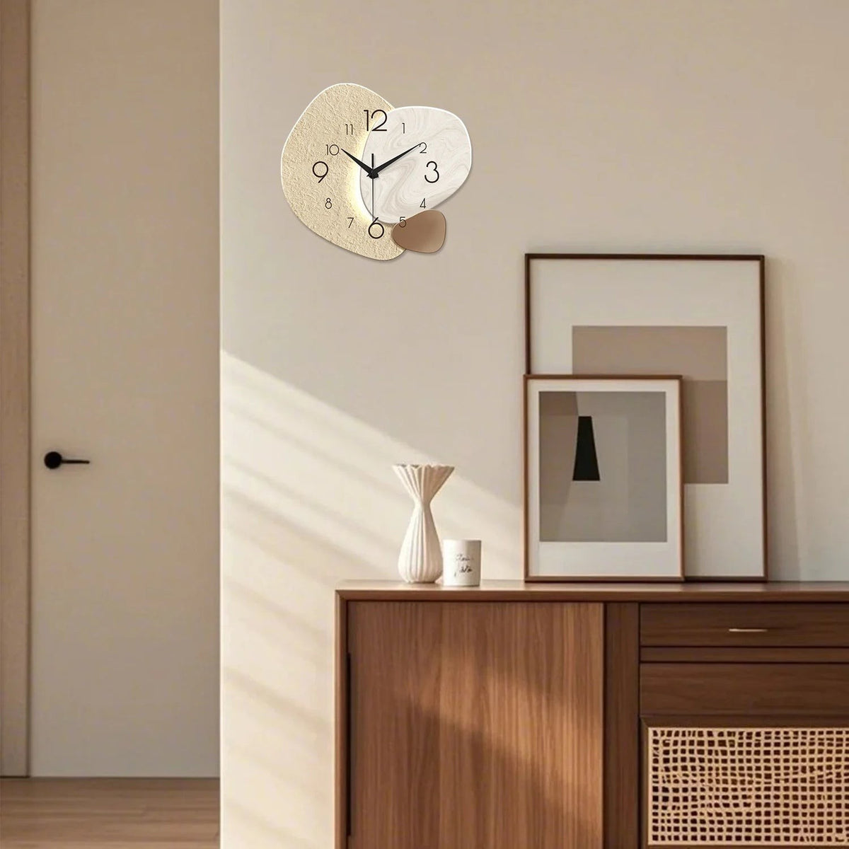 Clairly Wall Clock | Organic Shape Two-Tone Design