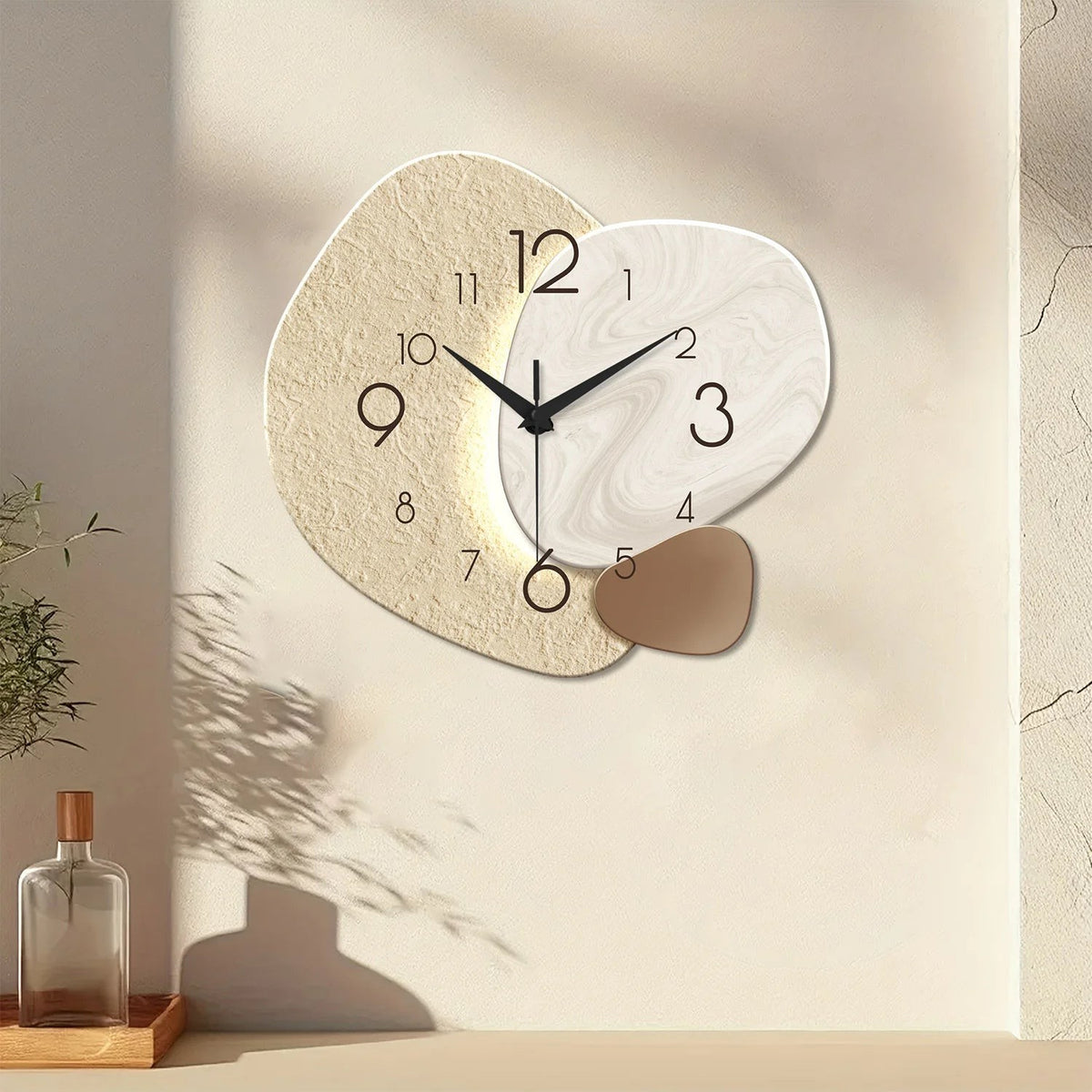 Clairly Wall Clock | Organic Shape Two-Tone Design