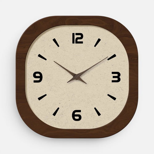 Clairly Wall Clock | Rounded Square Wood Design