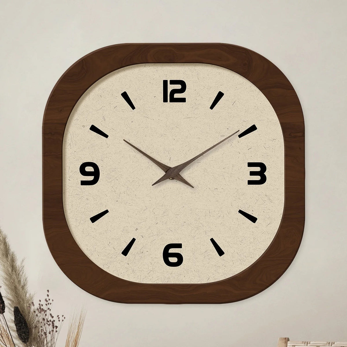 Clairly Wall Clock | Rounded Square Wood Design
