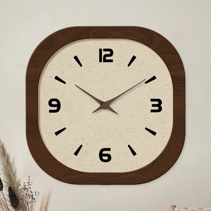 Clairly Wall Clock | Rounded Square Wood Design