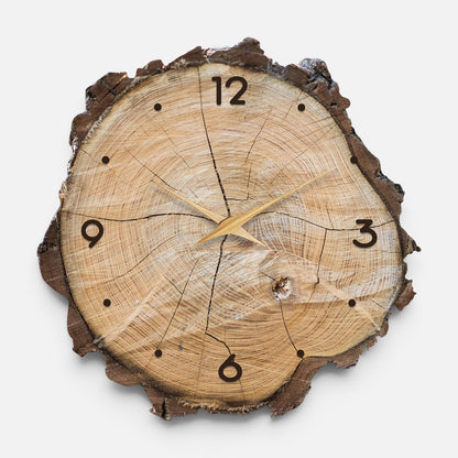 Clairly Wall Clock | Rustic Wood Grain Design