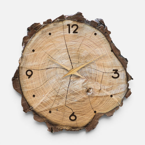 Clairly Wall Clock | Rustic Wood Grain Design