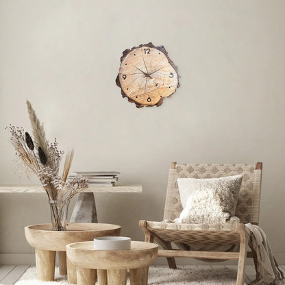 Clairly Wall Clock | Rustic Wood Grain Design