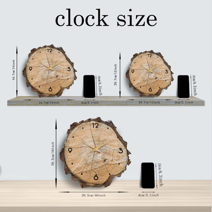 Clairly Wall Clock | Rustic Wood Grain Design