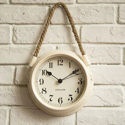 Clairly Wall Clock | Vintage Rope Hanging Design