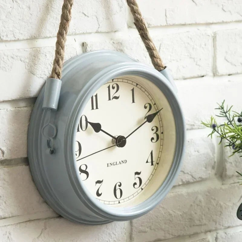 Clairly Wall Clock | Vintage Rope Hanging Design