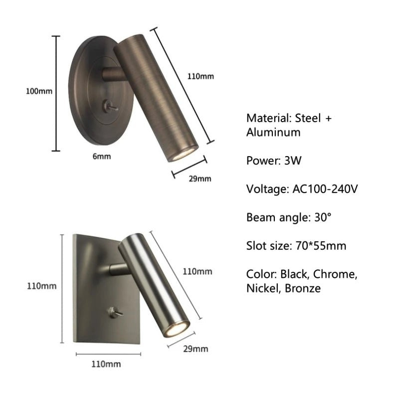 Clairly Wall Lamp | Modern Bedside Spotlight
