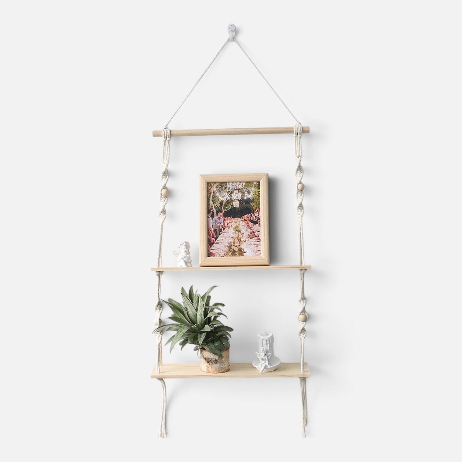 Clairly Wall Shelf | Hanging Boho Wood Decor