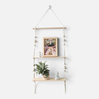 Clairly Wall Shelf | Hanging Boho Wood Decor