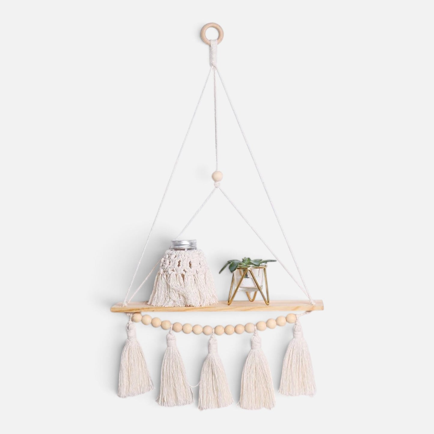 Clairly Wall Shelf | Hanging Boho Wood Decor