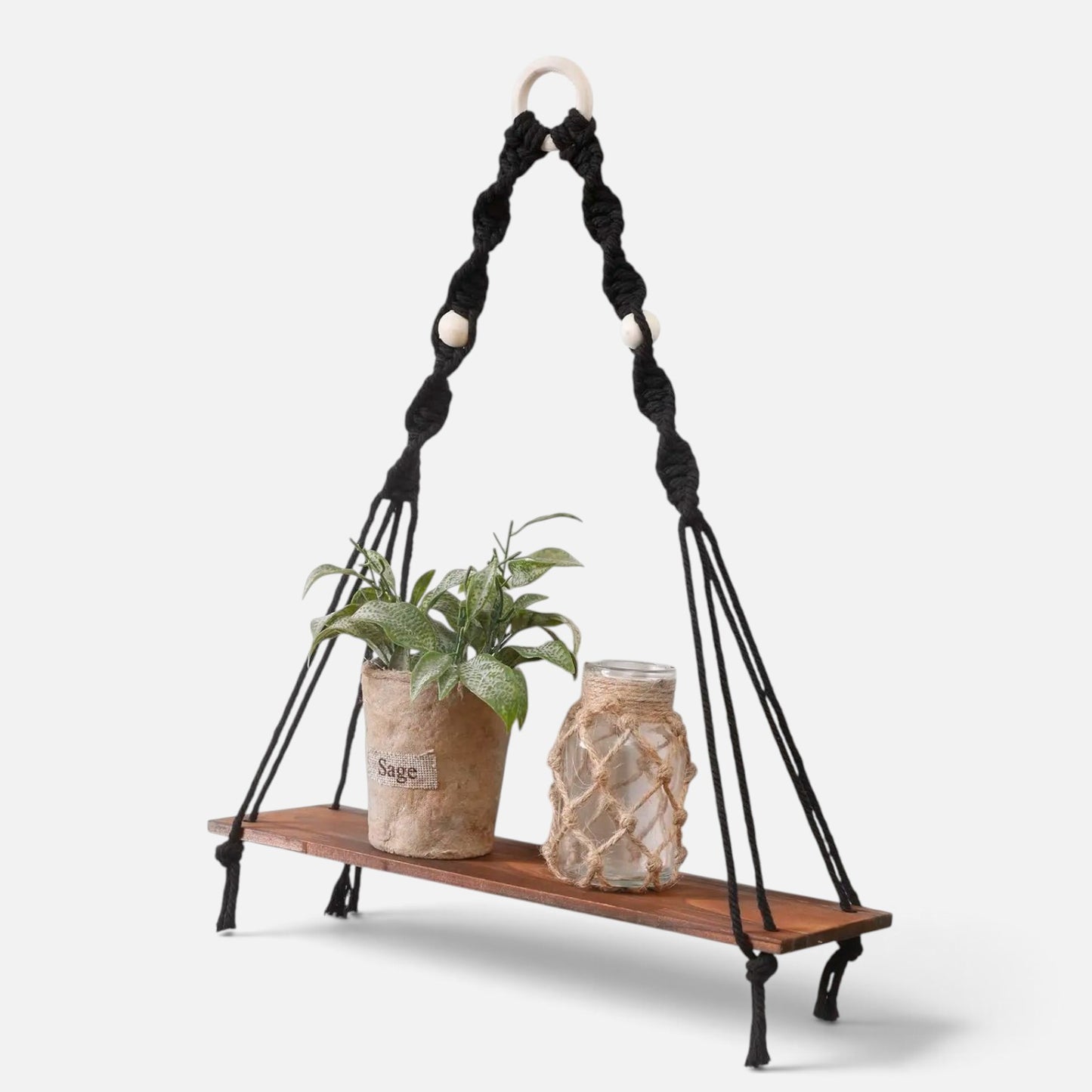 Clairly Wall Shelf | Hanging Boho Wood Decor
