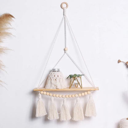 Clairly Wall Shelf | Hanging Boho Wood Decor