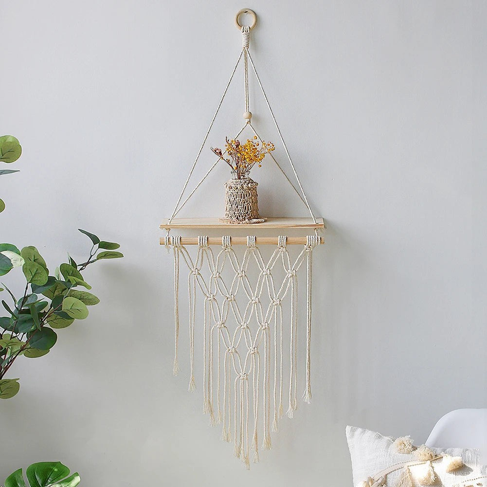 Clairly Wall Shelf | Hanging Boho Wood Decor