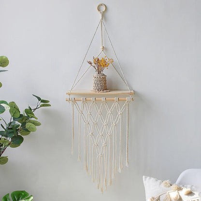 Clairly Wall Shelf | Hanging Boho Wood Decor