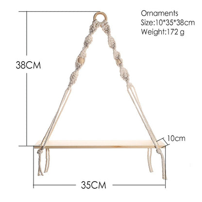 Clairly Wall Shelf | Hanging Boho Wood Decor