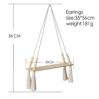 Clairly Wall Shelf | Hanging Boho Wood Decor