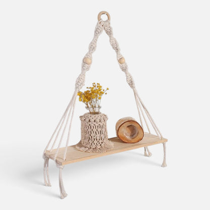 Clairly Wall Shelf | Hanging Boho Wood Decor