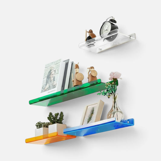 Clairly Wall Shelf | Minimalist Multicolour Acrylic Ledge